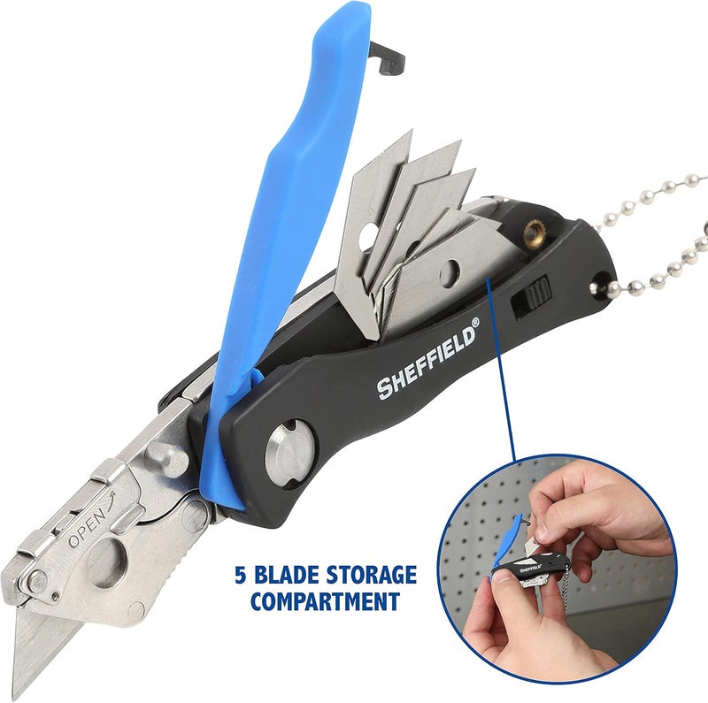 Sheffield Mini Box Cutter, Mini Utility Knife Aluminum Handle, Accepts Mini Utility Blades, Keychain Knife for Home, Office, Trades, and Warehouse - Image 5